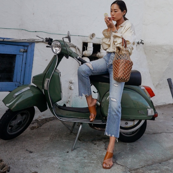 Sigerson Morrison Marcel Leather Silver Mirrored Metallic Block Heeled Sandal - Picture 15 of 15